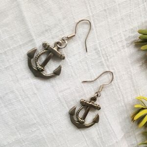 🚨 SIREN CORE 🚨 VTG 925 Sterling Silver Anchor earrings, Victorian Shipwreck